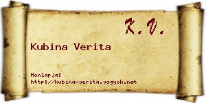 Kubina Verita névjegykártya